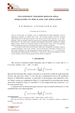 First article page